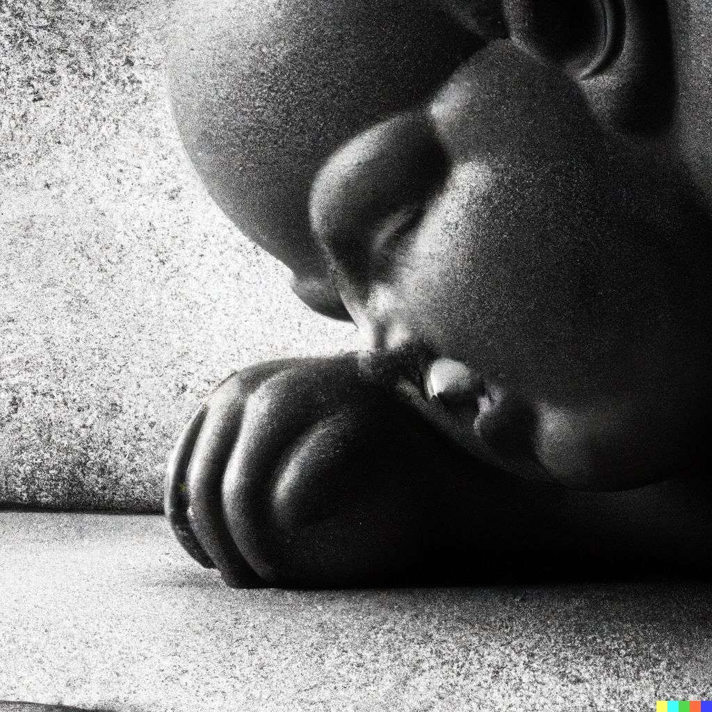 a representation of anxiety, sculpture